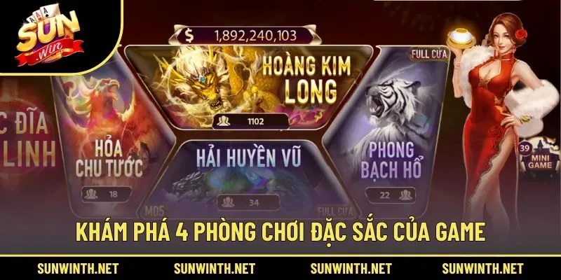 Danh sách các phòng chơi chính trong game