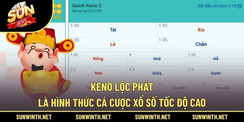Keno Lộc Phát là hình thức cá cược xổ số tốc độ cao