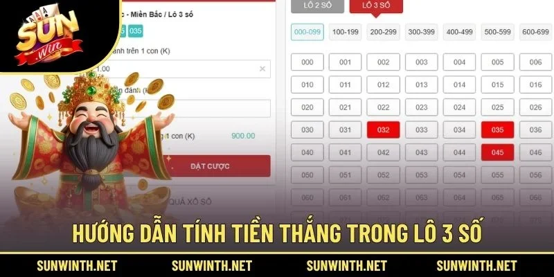 Hướng dẫn tính tiền thắng trong lô 3 số