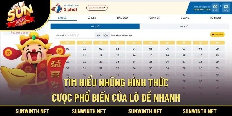 Tìm hiểu những hình thức cược phổ biến của lô đề nhanh