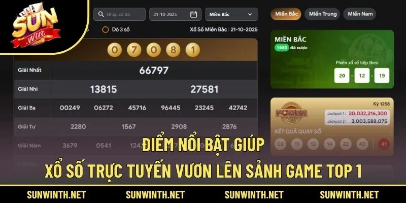 Điểm nổi bật giúp xổ số trực tuyến vươn lên sảnh game top 1